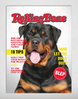 'Rolling Bone' Personalized Pet Mini Portrait