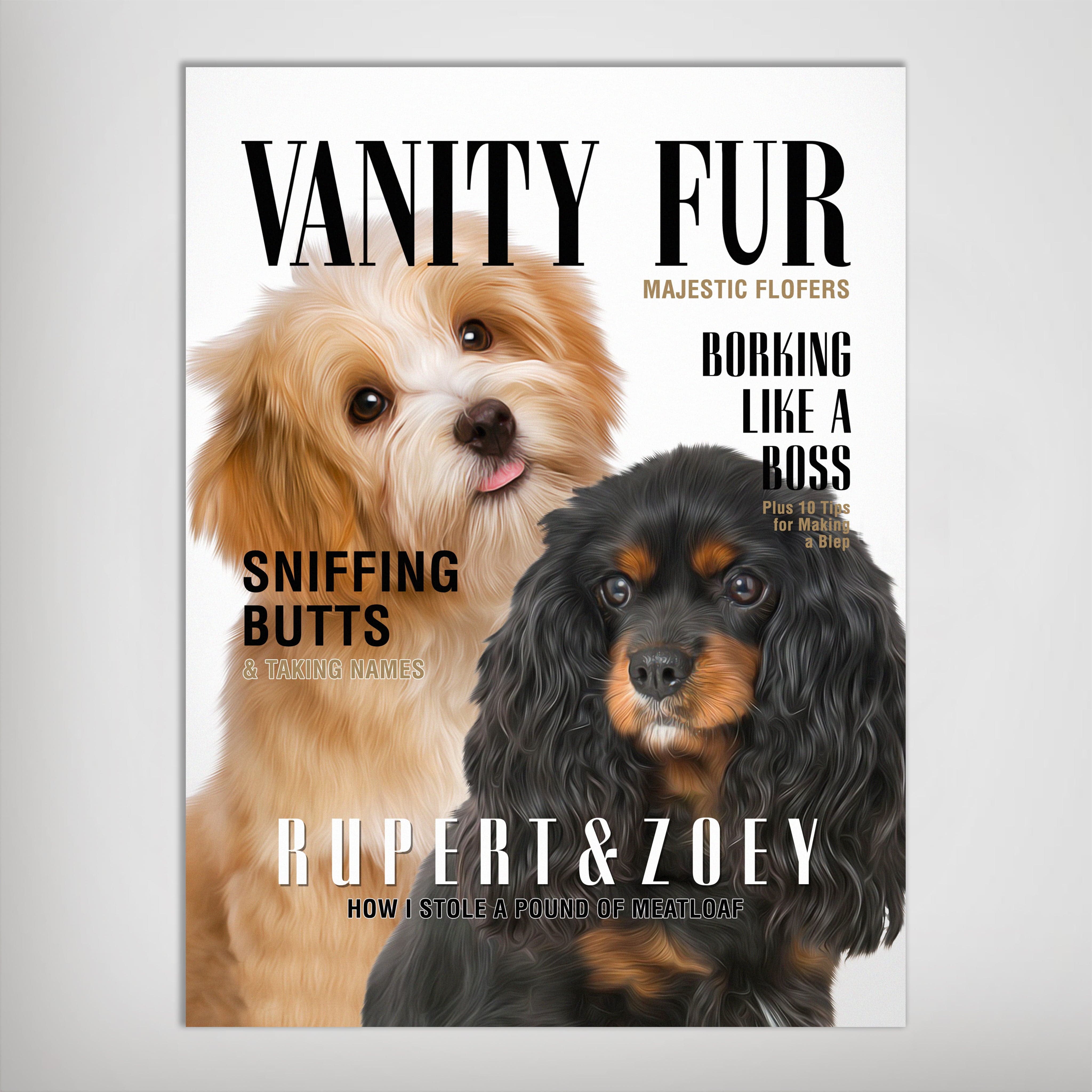 &#39;Vanity Fur&#39; Personalized 2 Pet Poster