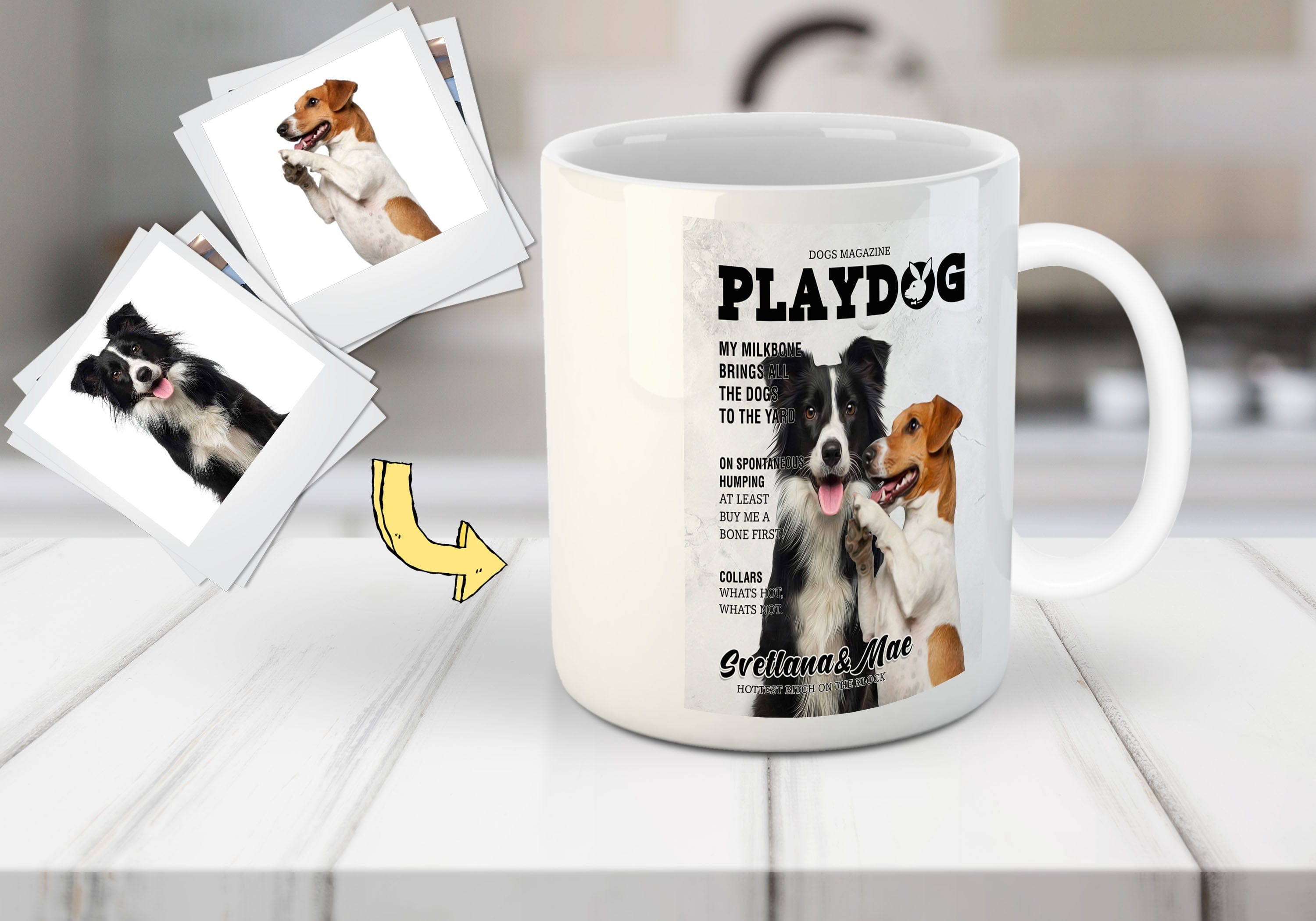 &#39;Playdog&#39; Custom 2 Pets Mug