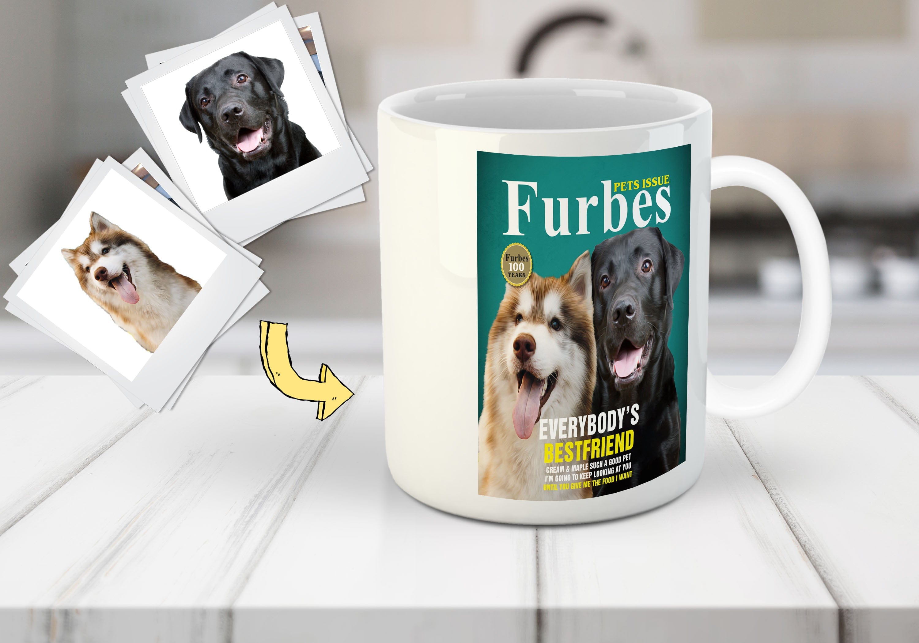 &#39;Furbes&#39; Custom 2 Pets Mug