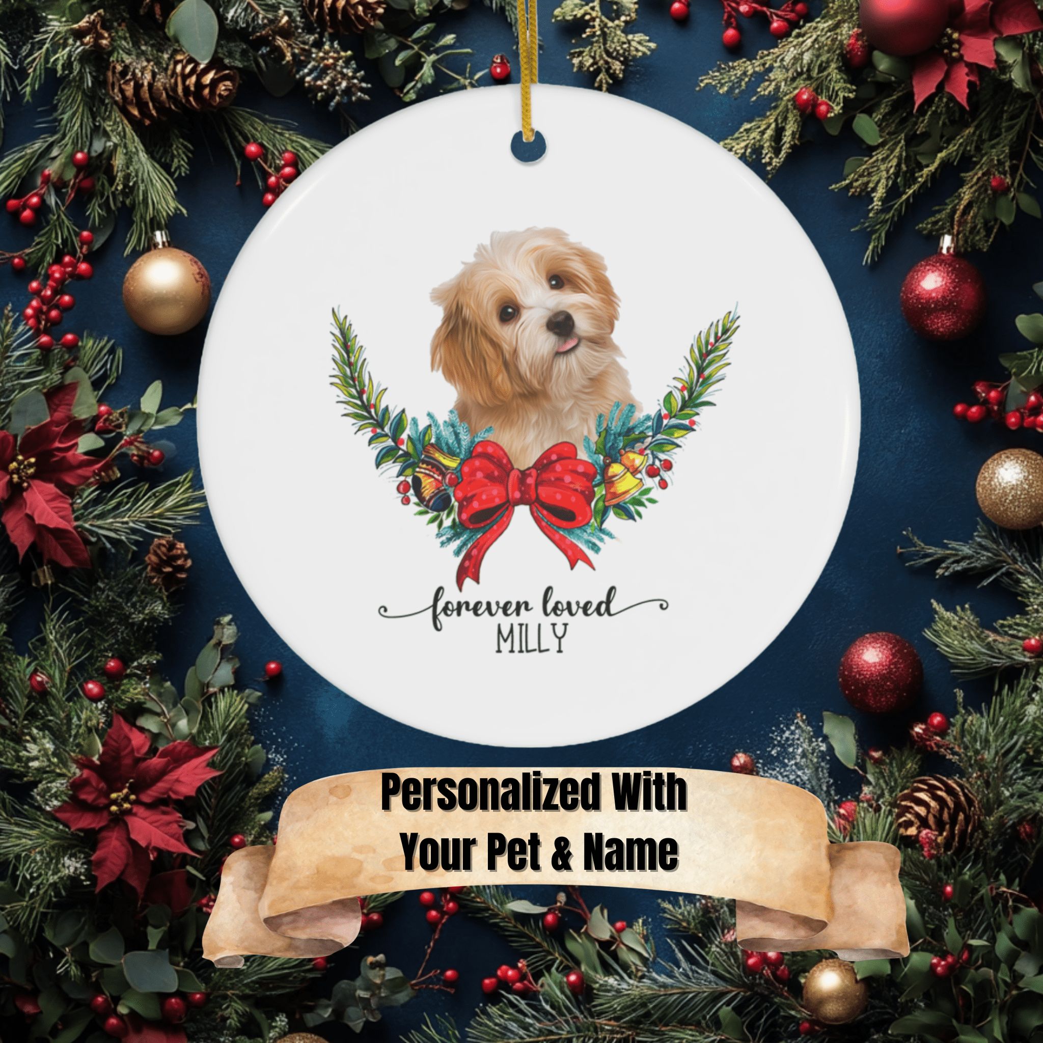 Personalized Pet Ornaments: Digital Illustration (8 Backgrounds)