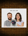 Personalized Modern Pet & Humans Mini Portrait