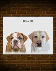 Personalized Modern 2 Pet Mini Portrait