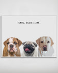 Personalized Modern 3 Pet Mini Portrait