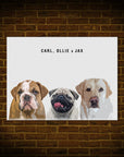 Personalized Modern 3 Pet Mini Portrait