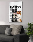 Lienzo personalizado para 2 mascotas 'Playdog'
