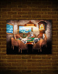 'The Poker Players' Personalized 4 Pet Mini Portrait