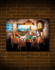 'The Poker Players' Personalized 5 Pet Mini Portrait