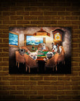 'The Poker Players' Personalized 6 Pet Mini Portrait