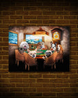 'The Poker Players' Personalized 7 Pet Mini Portrait