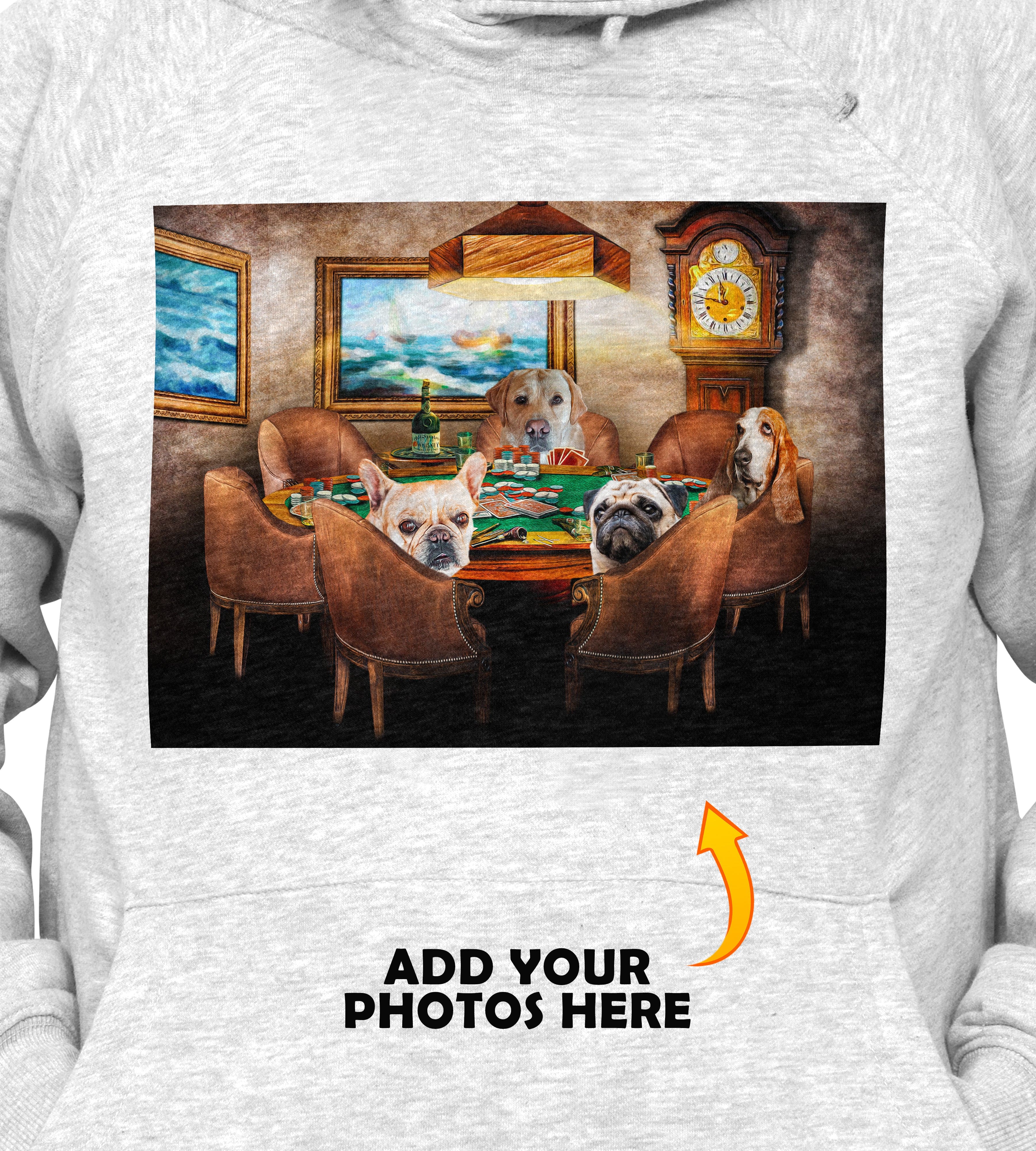 &#39;The Poker Players&#39; Personalized 4 Pet Hoody