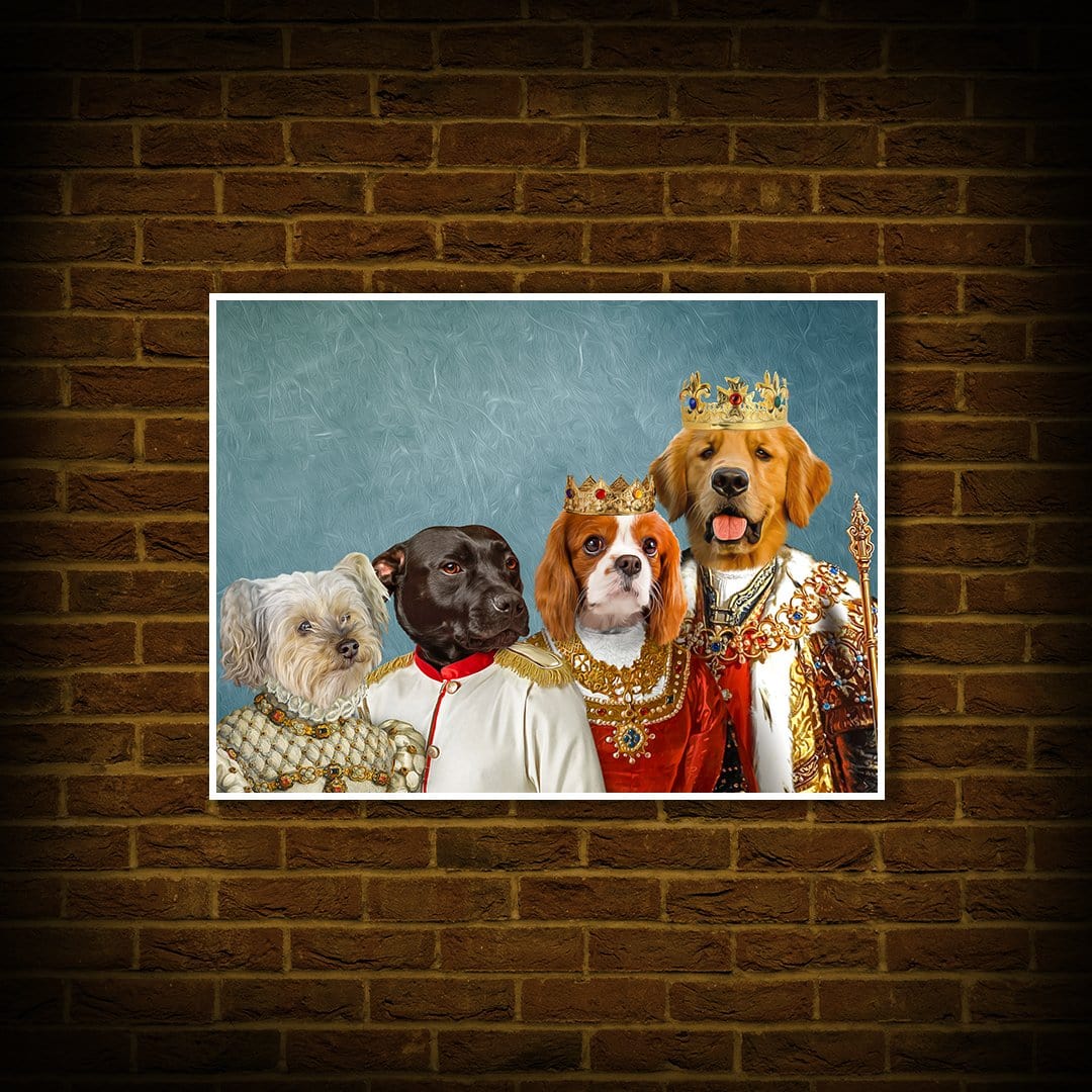 &#39;The Royal Family&#39; Personalized 4 Pet Mini Portrait