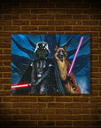 'Darth Woofer & Jedi-Doggo' Personalized 2 Pet Mini Portrait