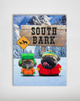 'South Bark' Personalized 2 Pet Mini Portrait