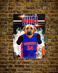 'Dogtroit Pistons' Personalized Dog Poster
