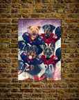 'Houston Doggos' Personalized 4 Pet Poster
