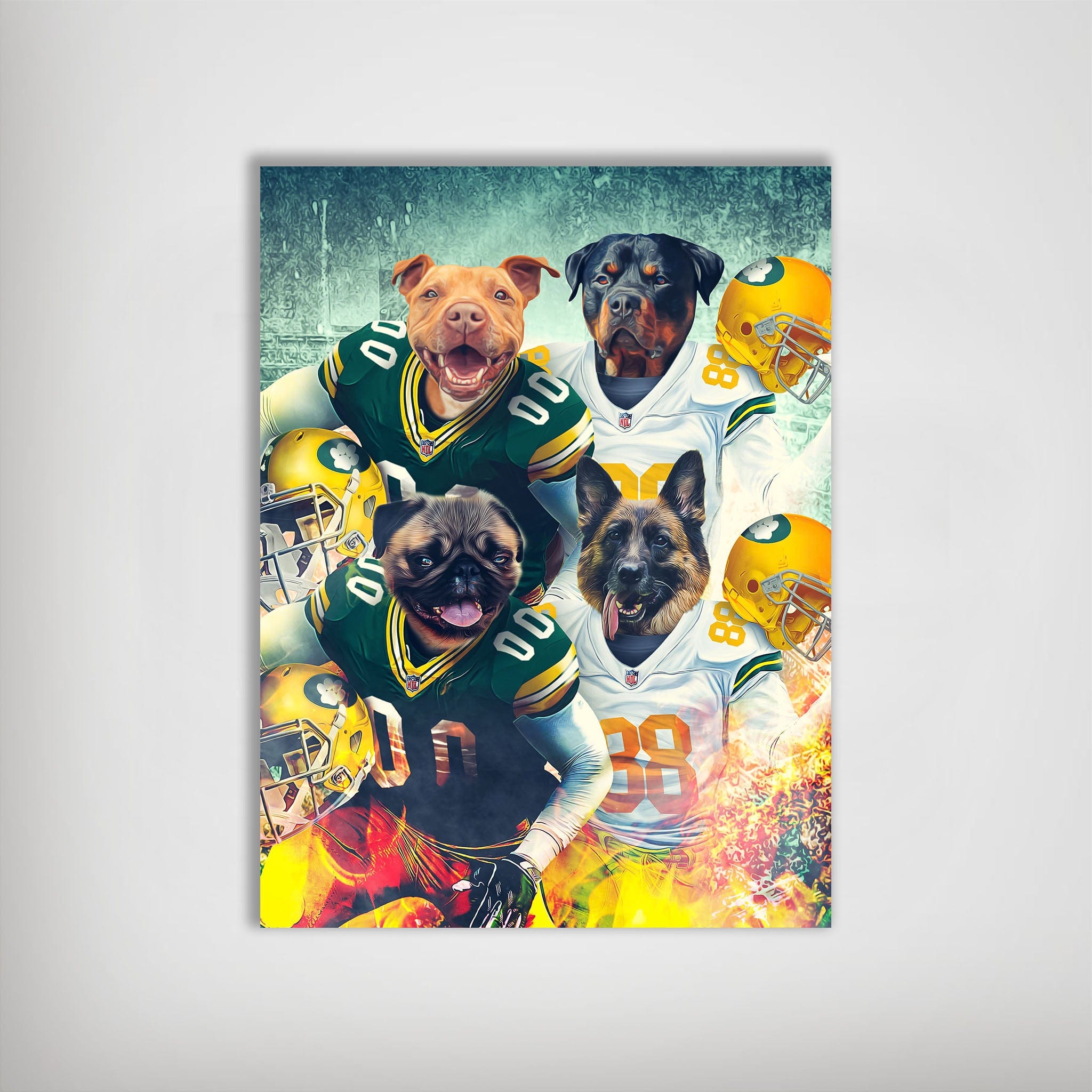 &#39;Green Bay Doggos&#39; Personalized 4 Pet Poster