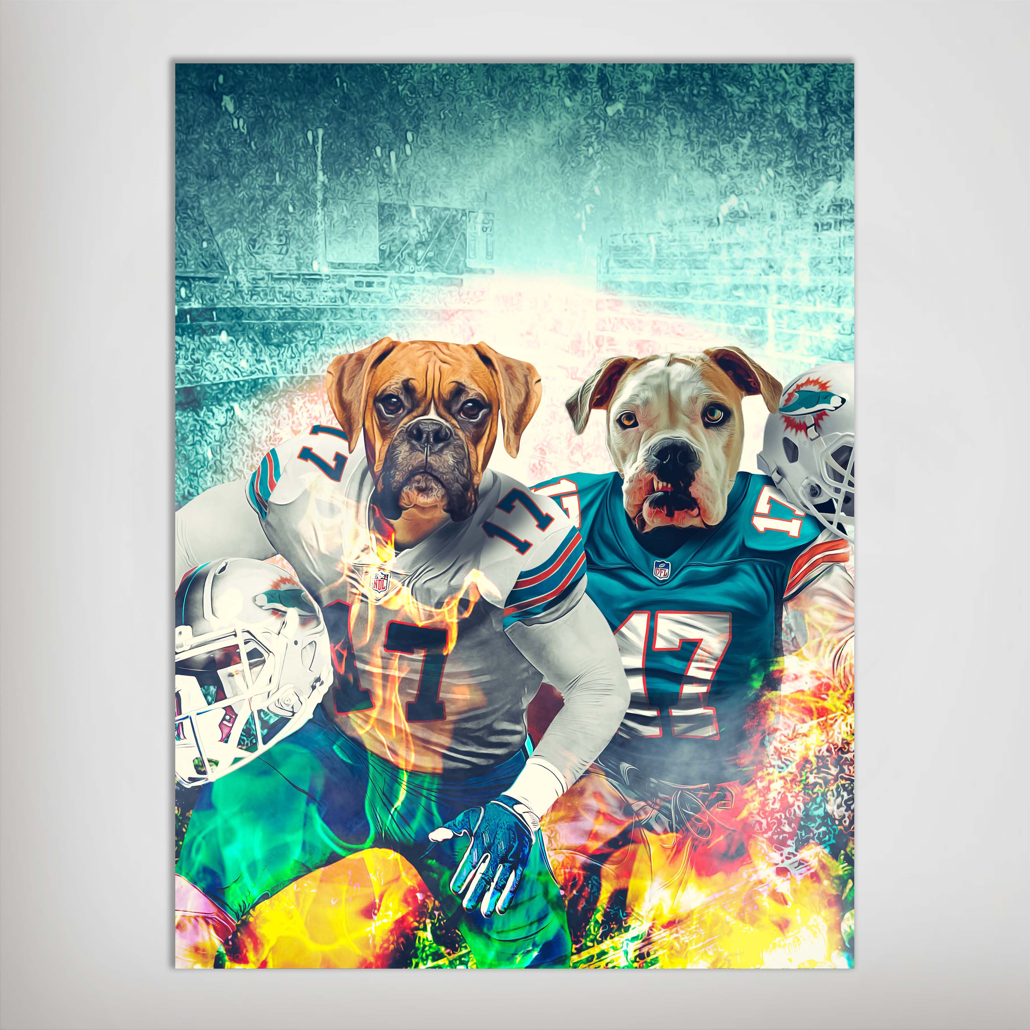 &#39;Miami Doggos&#39; Personalized 2 Pet Poster