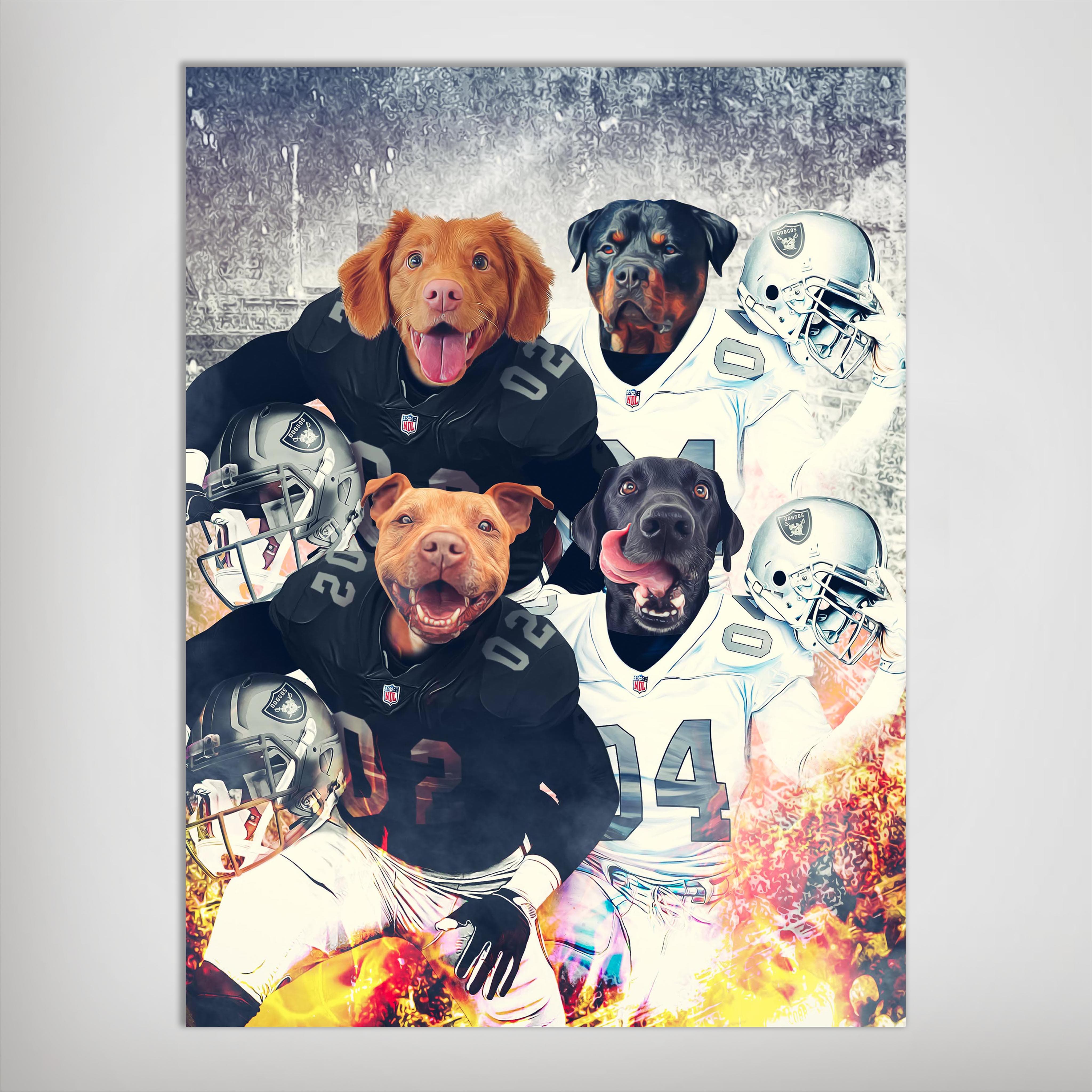 &#39;Oakland Doggos&#39; Personalized 4 Pet Poster