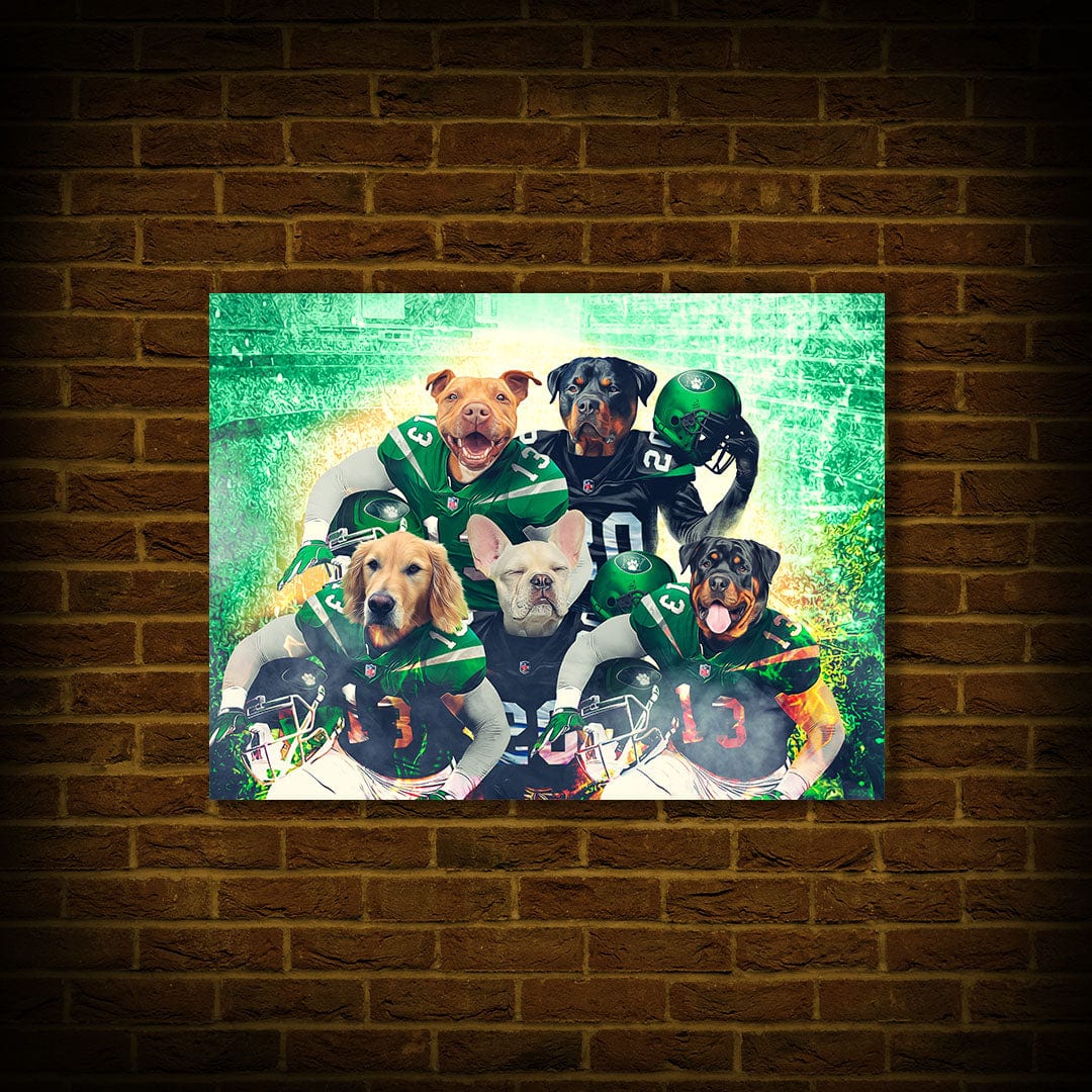 &#39;New York Jet-Doggos&#39; Personalized 5 Pet Poster