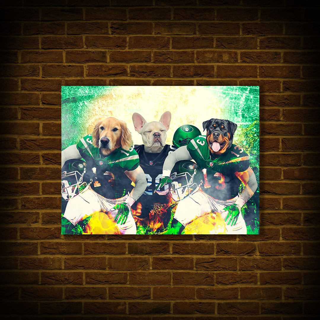 &#39;New York Jet-Doggos&#39; Personalized 3 Pet Poster
