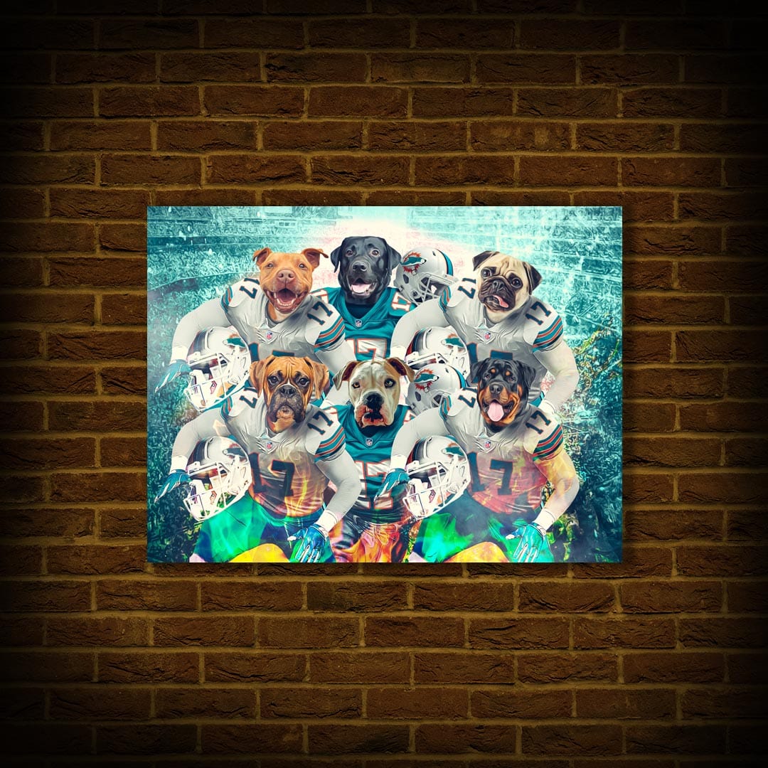 &#39;Miami Doggos&#39; Personalized 6 Pet Poster