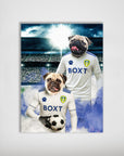 'Leeds United Doggos Football' Personalized 2 Pet Poster