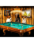 'The Pool Players' Personalized 3 Pet Mini Portrait