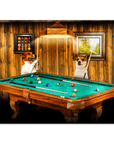 'The Pool Players' Personalized 2 Pet Mini Portrait