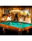 'The Pool Players' Personalized 5 Pet Mini Portrait