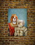 Queen and Princess: Personalized 2 Dog Mini Portrait