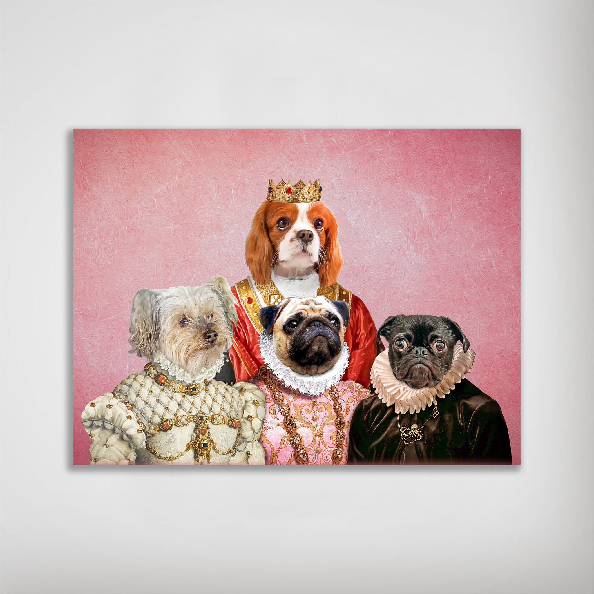 &#39;The Royal Ladies&#39; Personalized 4 Pet Mini Portrait