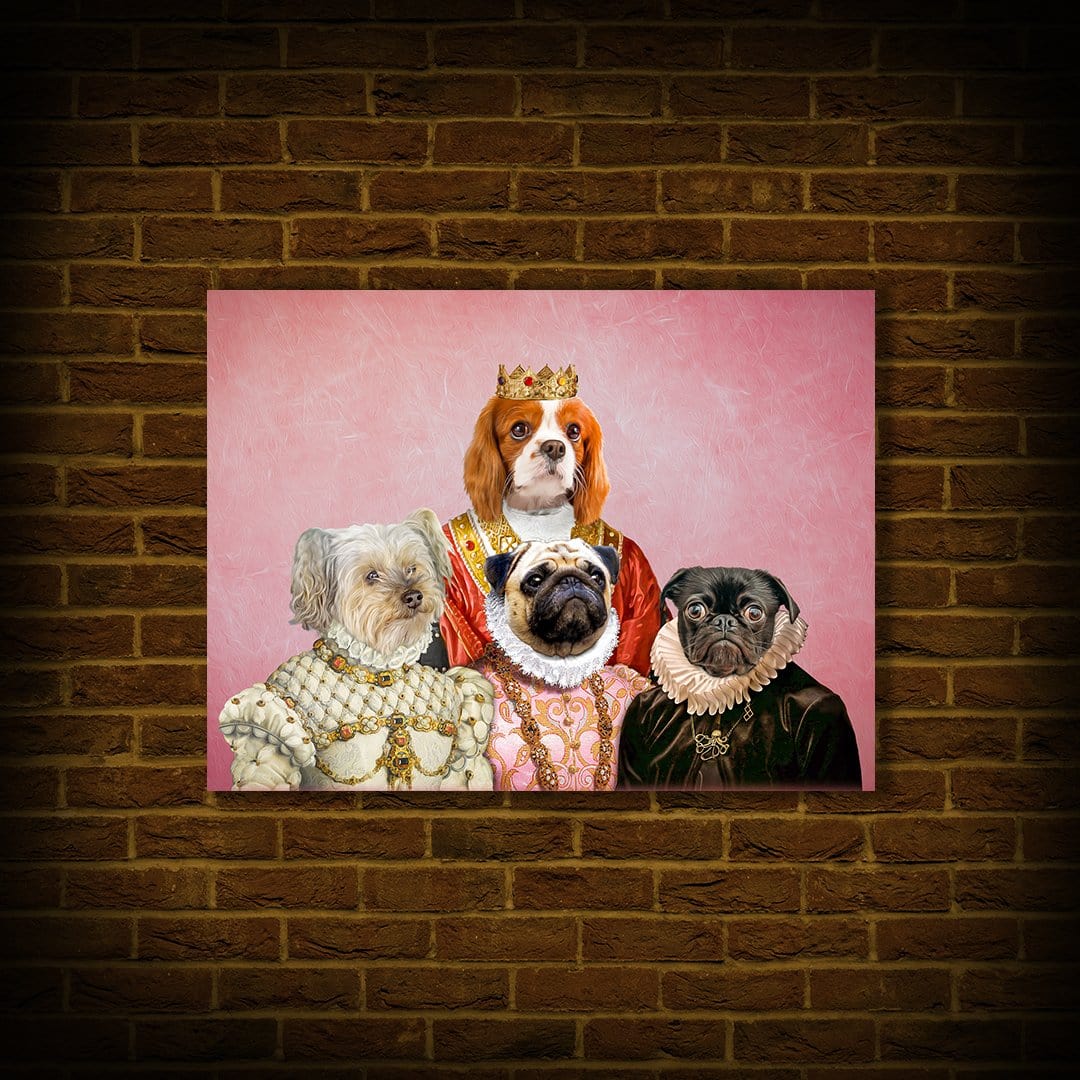 &#39;The Royal Ladies&#39; Personalized 4 Pet Mini Portrait