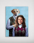 'Step Doggo & Human (Female)' Personalized Mini Portrait