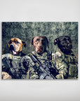 'The Army Veterans' Personalized 3 Pet Mini Portrait