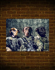 'The Army Veterans' Personalized 3 Pet Mini Portrait