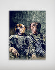 'The Army Veterans' Personalized 2 Pet Mini Portrait