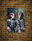 'The Army Veterans' Personalized 2 Pet Mini Portrait