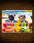 'The Beach Dogs' Personalized 2 Pet Mini Portrait