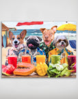 'The Beach Dogs' Personalized 4 Pet Mini Portrait