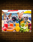 'The Beach Dogs' Personalized 4 Pet Mini Portrait