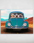 'The Beetle' Personalized 3 Pet Mini Portrait