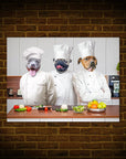 'The Chefs' Personalized 3 Pet Mini Portrait