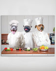 'The Chefs' Personalized 3 Pet Mini Portrait