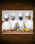 'The Chefs' Personalized 4 Pet Mini Portrait