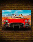 'The Classic Paw-Vette' Personalized 2 Pet Mini Portrait