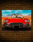 'The Classic Paw-Vette' Personalized 3 Pet Mini Portrait