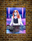 'The Female DJ' Personalized Pet Mini Portrait