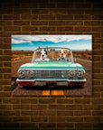 'The Lowrider' Personalized 2 Pet Mini Portrait