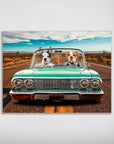 'The Lowrider' Personalized 2 Pet Mini Portrait